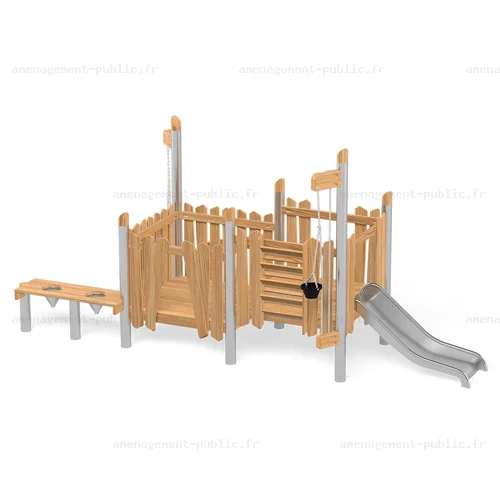 Structure de jeux de sable en bois de robinier